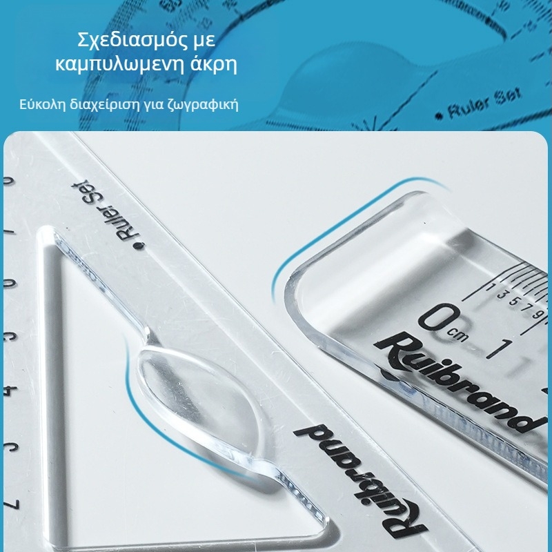 Πλαστικός χάρακας Rui με εκατοστά – ανθεκτικός, με ευανάγνωστες ενδείξεις μέτρησης, κατάλληλος για το σχολείο.