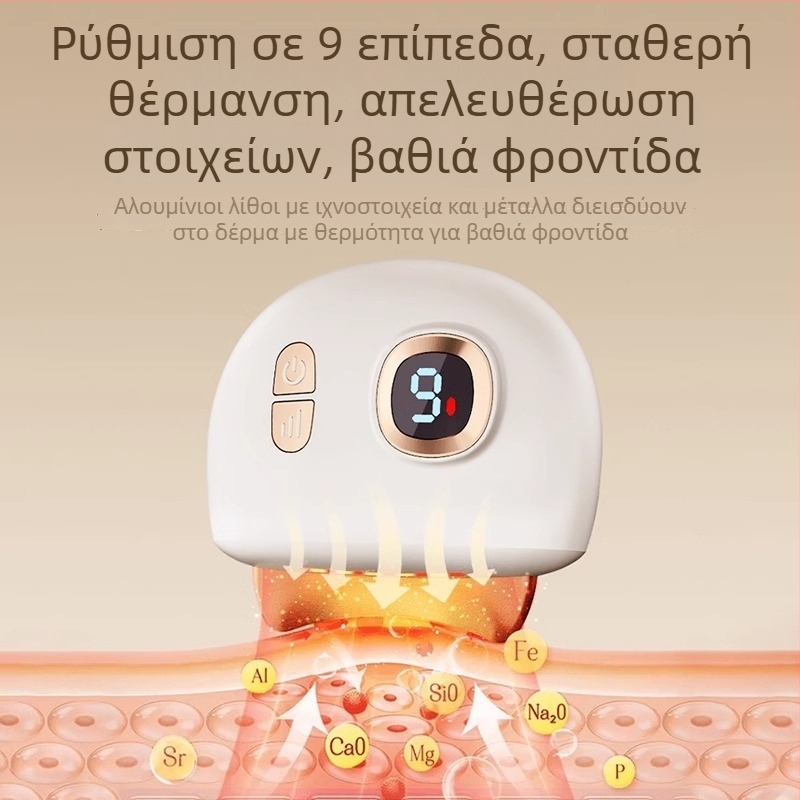 Ηλεκτρικό μασάζ προσώπου με επαναφορτιζόμενη μπαταρία, 4 ταχύτητες, ABS+αλουμινίου σώμα, μασάζ προσώπου και θέρμανση με δόνηση