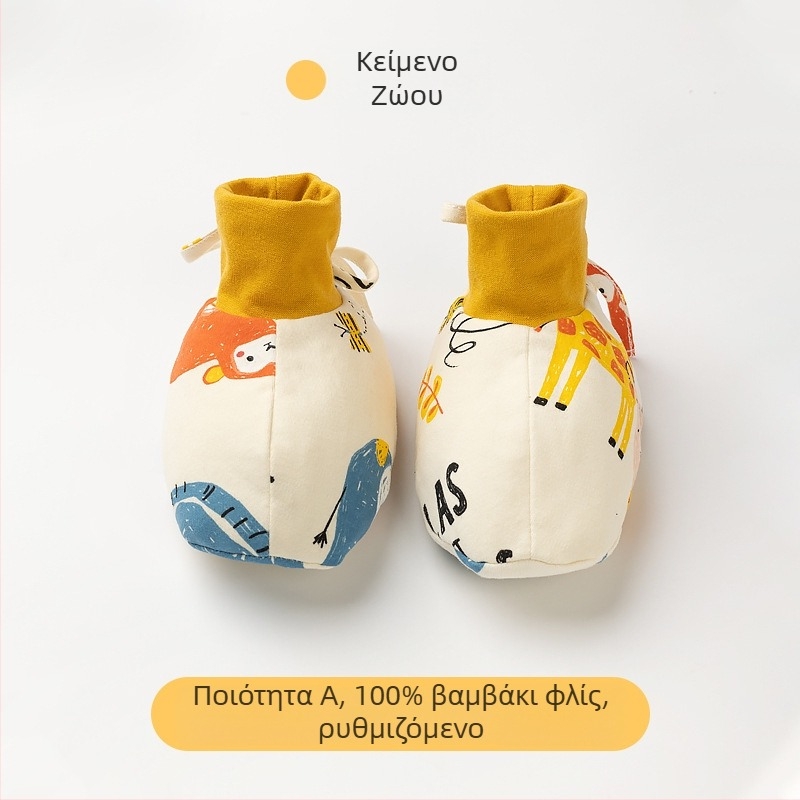 Παπούτσια μωρού από καθαρό βαμβάκι, χειμώνας 2022, cartoon στυλ, μάρκα Muslintree/Cotton Tree; κατάλληλα για βρέφη και νήπια 1–3 ετών