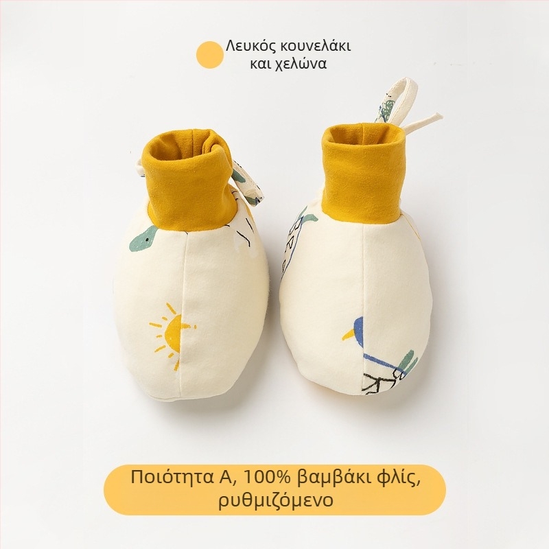Παπούτσια μωρού από καθαρό βαμβάκι, χειμώνας 2022, cartoon στυλ, μάρκα Muslintree/Cotton Tree; κατάλληλα για βρέφη και νήπια 1–3 ετών