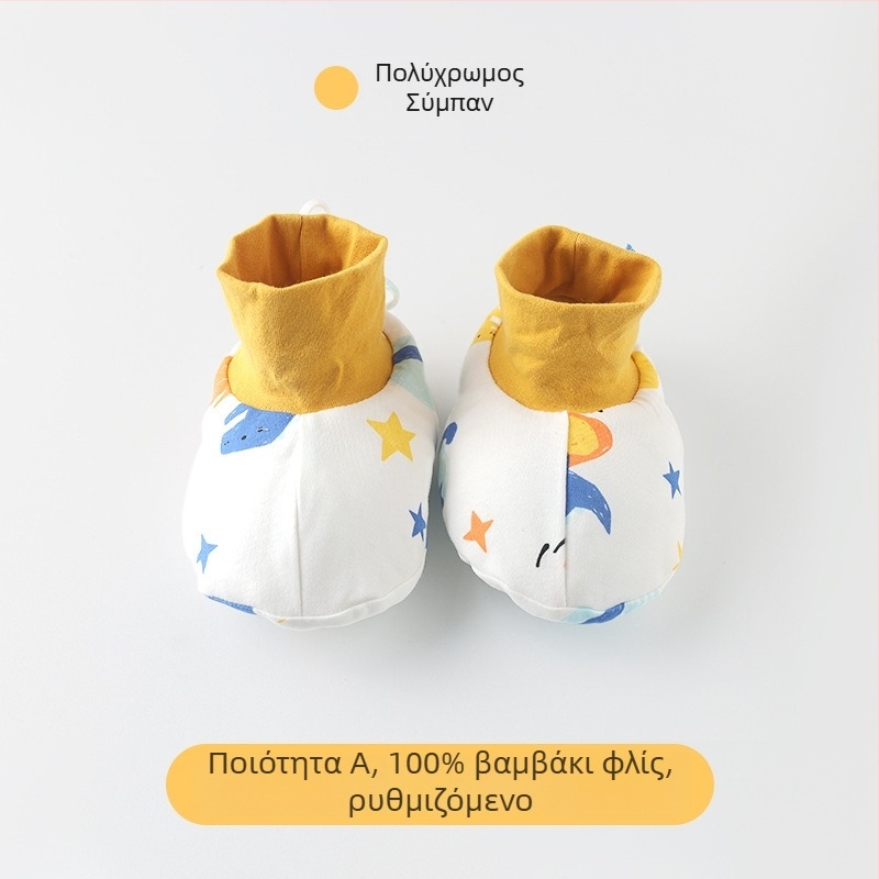 Παπούτσια μωρού από καθαρό βαμβάκι, χειμώνας 2022, cartoon στυλ, μάρκα Muslintree/Cotton Tree; κατάλληλα για βρέφη και νήπια 1–3 ετών