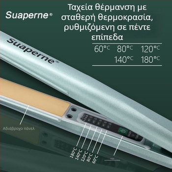 Ισιωτήρας μαλλιών F3 με ψηφιακή οθόνη θερμοκρασίας, σταθερή θέρμανση, θερμαντική πλάκα 21–30 mm, οικολογικό κράμα