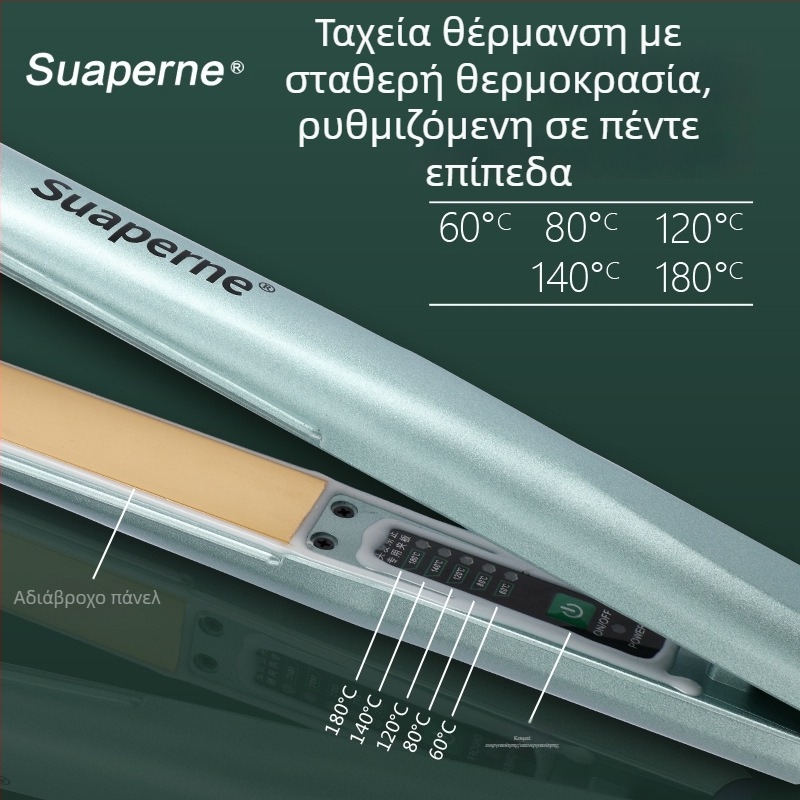 Ισιωτήρας μαλλιών F3 με ψηφιακή οθόνη θερμοκρασίας, σταθερή θέρμανση, θερμαντική πλάκα 21–30 mm, οικολογικό κράμα
