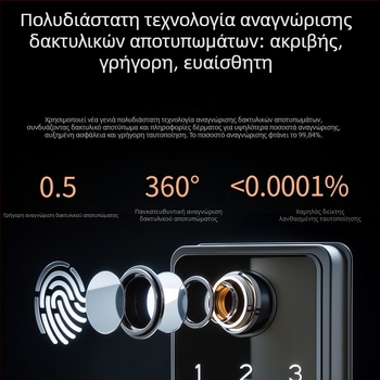 Κλειδαριά ντουλαπιού με δακτυλικό αποτύπωμα (Υλικό: κράμα αλουμινίου; Μοντέλο: Q08; Διάρκεια μπαταρίας: 1 έτος; Λειτουργική τάση: 6V; Συναγερμός χαμηλής τάσης)