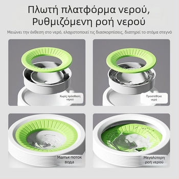 Πλωτή πλαστική λεκάνη νερού για σκύλους με αντιδιαρροή στο στόμα, υγρασία-ανθεκτικό σύστημα ποτίσματος και προστασία αυχένα