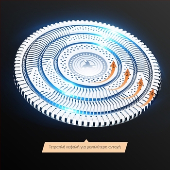 Ηλεκτρικός ξυριστήρας με περιστρεφόμενη κεφαλή, 1 λεπίδα, LED οθόνη, διάρκεια μπαταρίας άνω των 60 λεπτών, επαναφορτιζόμενος/διπλής χρήσης ισχύος, λεπίδες από ανοξείδωτο ατσάλι