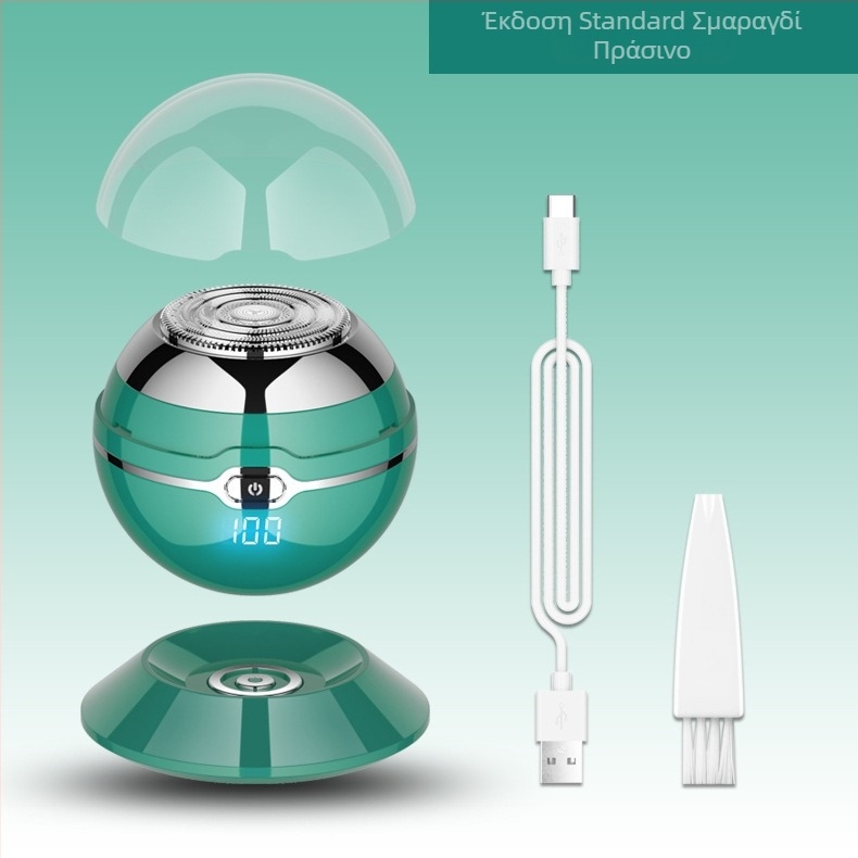 Ηλεκτρικός ξυριστήρας με περιστρεφόμενη κεφαλή, 1 λεπίδα, LED οθόνη, διάρκεια μπαταρίας άνω των 60 λεπτών, επαναφορτιζόμενος/διπλής χρήσης ισχύος, λεπίδες από ανοξείδωτο ατσάλι