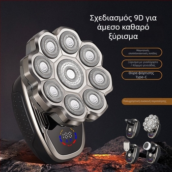 Ηλεκτρική ξυριστική μηχανή με πλήρες πλύσιμο σώματος, LED οθόνη, πλωτή περιστροφική κεφαλή και κεφαλή με περισσότερες από 4 λεπίδες