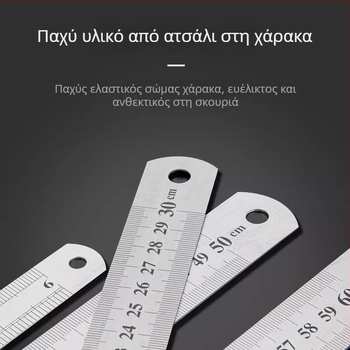 Friendly GBCI Πολυλειτουργικός μεταλλικός χάρακας για τάξη, παχύτερος χάρακας με εκατοστά για σχέδιο και μέτρηση