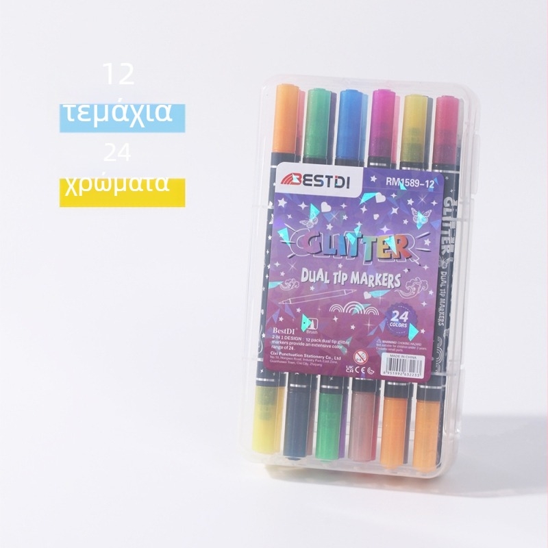 Διπλής όψης φθορίζων μαρκαδόρος με μαλακή παχιά άκρη – RM-1589, μελάνια: άλλες αποχρώσεις