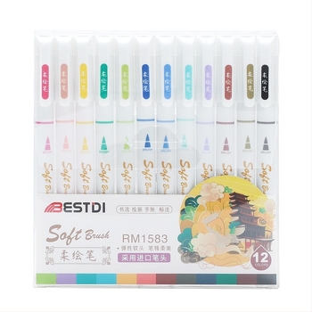 BESTDI Μαλακό πινέλο-στυλό RM-1583 για ημερολόγιο τέχνης, λεπτές γραμμές, μαλακή μύτη και καλλιγραφία