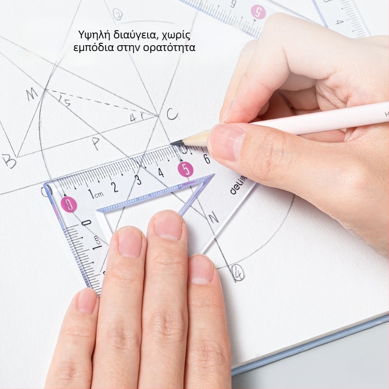 Deli μαλακός πλαστικός χάρακας για μαθητές, πολυλειτουργικός σετ σχεδίασης και μέτρησης γωνιών