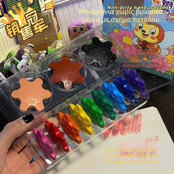 Κηρομπογιές σε σχήμα πετάλου για ζωγραφική — σετ δώρου, προσαρμόσιμο, συσκευασία από χαρτόνι/πλαστικό