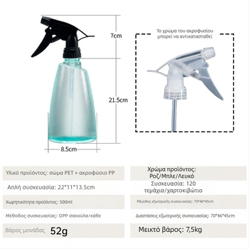 Rip Κηπο-ψεκαστήρας για πότισμα φυτών, στυλ ψεκαστήρα, 500 ml, σώμα PET / κεφαλή PP