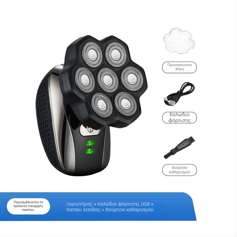 Ηλεκτρική ξυριστική μηχανή για φαλακρά κεφάλια με αιωρούμενο περιστρεφόμενο κεφάλι, πλήρως πλυσιμό για ολόκληρο το σώμα, μοντέλο 310, ενσωματωμένη μπαταρία 500–800 mAh, αυτονομία 60+ λεπτά