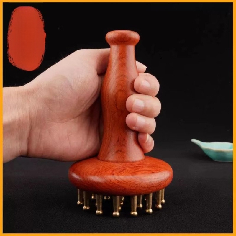 Μασάζ βούρτσα Meridian με ξύλινο χερούλι από βραζιλιάνικο ροζ ξύλο – μασάζ ολόκληρου σώματος για την κοιλιά και τις γάμπες, γενικής χρήσης