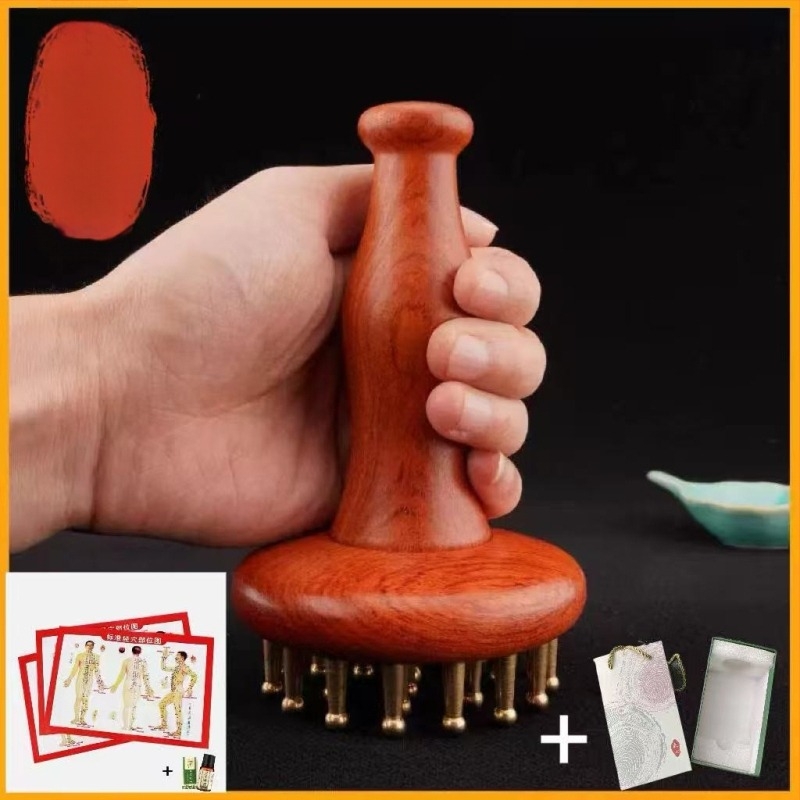 Μασάζ βούρτσα Meridian με ξύλινο χερούλι από βραζιλιάνικο ροζ ξύλο – μασάζ ολόκληρου σώματος για την κοιλιά και τις γάμπες, γενικής χρήσης