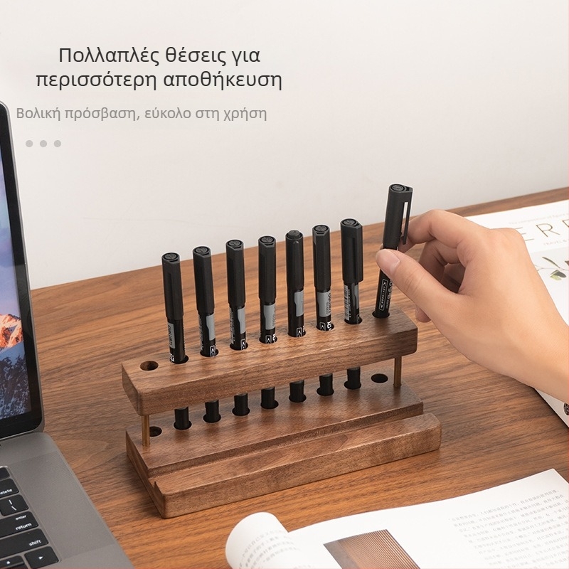 Ξύλινος δοχέας για στυλό και βούρτσες, ράφι αποθήκευσης για τελετή τσαγιού — Μοντέλο 8044; Υλικό: Ξύλο; Κατάλληλο ως δώρο: Γενέθλια, Απονομή βραβείου