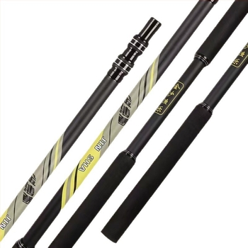 Καρβονική ράβδος για δίχτυα αλιείας με διπλό χερούλι, ρυθμιζόμενο μήκος