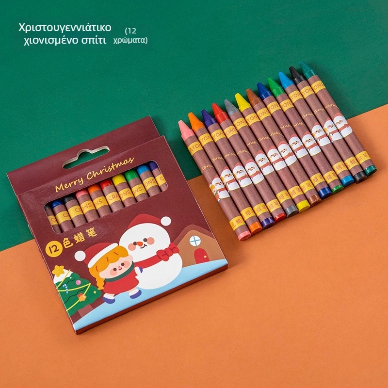 Cartoon Christmas Crayon Set A1812 – πλαστικό περίβλημα, βασική χρήση: ζωγραφική και γκραφίτι, Μοντέλο: A1812, IP εξουσιοδότηση: Ναι (Art Wenchuang)
