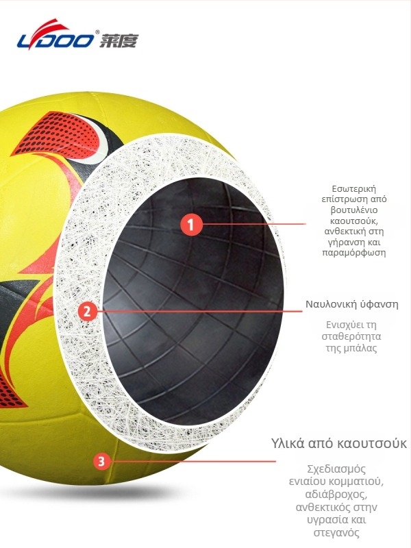 Καουτσούκ μπάλα ποδοσφαίρου – ανθεκτική στη φθορά, ανθεκτική σε κλωτσιές, ελαστική, λεία επιφάνεια, υφή κόκκων