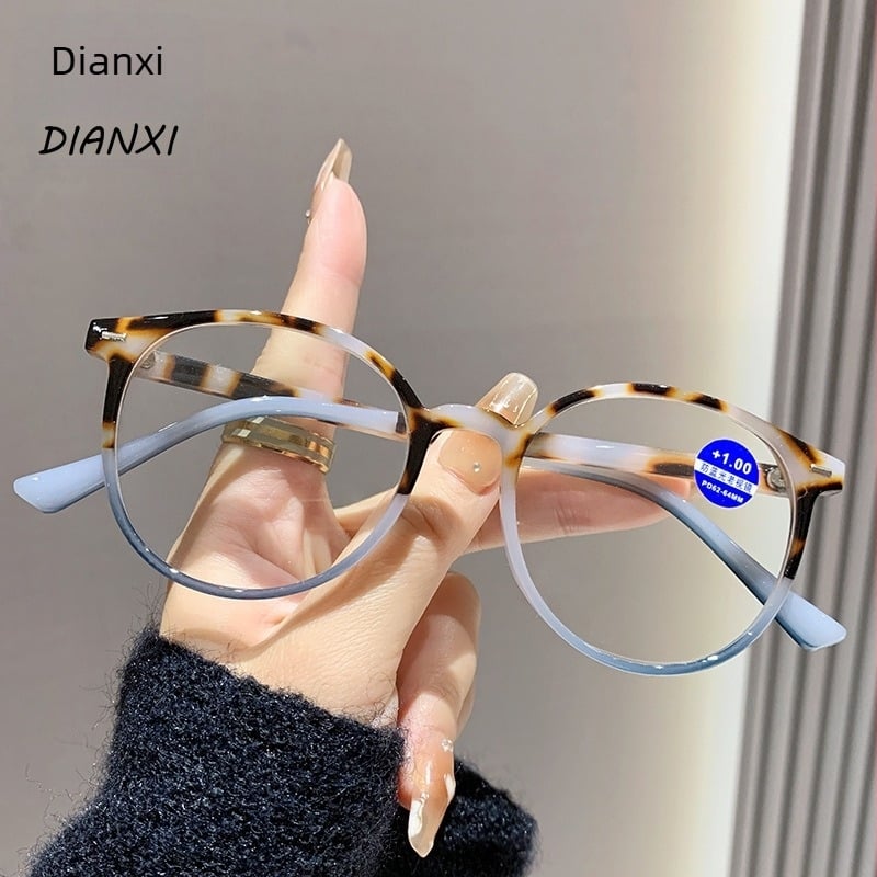Γυαλιά ανάγνωσης με μόδα – Αντι-μπλε φως, HD ευκρίνεια, στρογγυλός πλήρης σκελετός, PC φακοί, Άνοιξη 2025