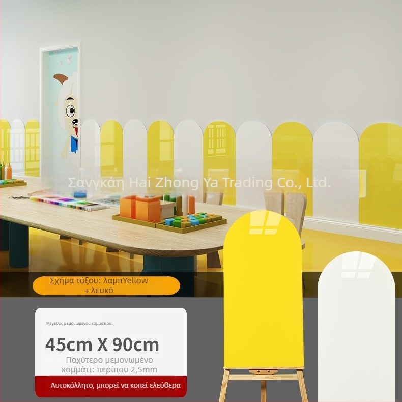 Αυτό-κολλητά διακοσμητικά πάνελ τοίχου για διαδρόμους νηπιαγωγείου, τόξου σχήματος προστασία από κρούσεις, εμφάνιση κεραμικών πλακιδίων, παχυσμένο. Υλικό: PET; Λειτουργίες: αδιάβροχο, υγρασία, ηχομόνωση, αντοχή σε λεκέδες; 1 τεμάχιο.