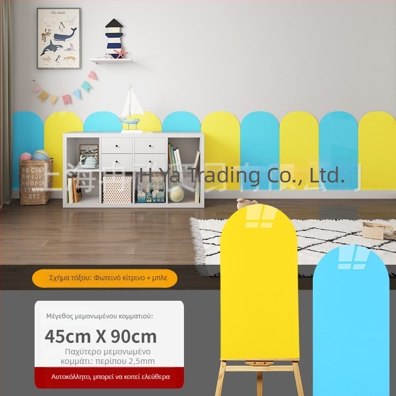 Αυτό-κολλητά διακοσμητικά πάνελ τοίχου για διαδρόμους νηπιαγωγείου, τόξου σχήματος προστασία από κρούσεις, εμφάνιση κεραμικών πλακιδίων, παχυσμένο. Υλικό: PET; Λειτουργίες: αδιάβροχο, υγρασία, ηχομόνωση, αντοχή σε λεκέδες; 1 τεμάχιο.