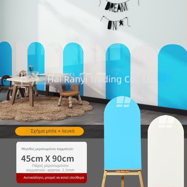 Αυτό-κολλητά διακοσμητικά πάνελ τοίχου για διαδρόμους νηπιαγωγείου, τόξου σχήματος προστασία από κρούσεις, εμφάνιση κεραμικών πλακιδίων, παχυσμένο. Υλικό: PET; Λειτουργίες: αδιάβροχο, υγρασία, ηχομόνωση, αντοχή σε λεκέδες; 1 τεμάχιο.