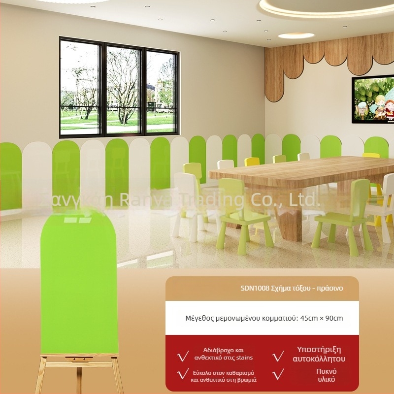 Αυτό-κολλητά διακοσμητικά πάνελ τοίχου για διαδρόμους νηπιαγωγείου, τόξου σχήματος προστασία από κρούσεις, εμφάνιση κεραμικών πλακιδίων, παχυσμένο. Υλικό: PET; Λειτουργίες: αδιάβροχο, υγρασία, ηχομόνωση, αντοχή σε λεκέδες; 1 τεμάχιο.