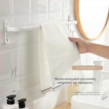 Τοίχο-μονταριστό ράφι πετσετών χωρίς τρύπες – από κράμα αλουμινίου, τρία επίπεδα, φόρτωση 15 kg, φινίρισμα εμαγιέ