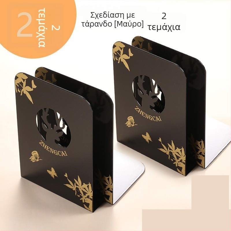 Μεταλλικό στήριγμα βιβλίων με διαχωριστή και κλιπ - Μοντέλο C30504, Reverse, Σιδερένιο θήκη βιβλίων γραφείου, 430 γρ.