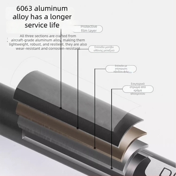 Unisex αλουμινίου τηλεσκοπικά μπαστούνια πεζοπορίας με εξωτερικό κλείδωμα, 400 g, άκρη από βολφραμικό ατσάλι, ευθεία λαβή