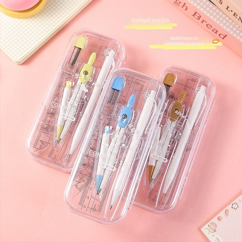 Σετ 7 τεμαχίων διαβήτης και χάρακας για μαθητές (Μάρκα Wooden grid, Μη ηλεκτρικό, Χωρίς έγκριση IP, Προσωπικό δώρο)