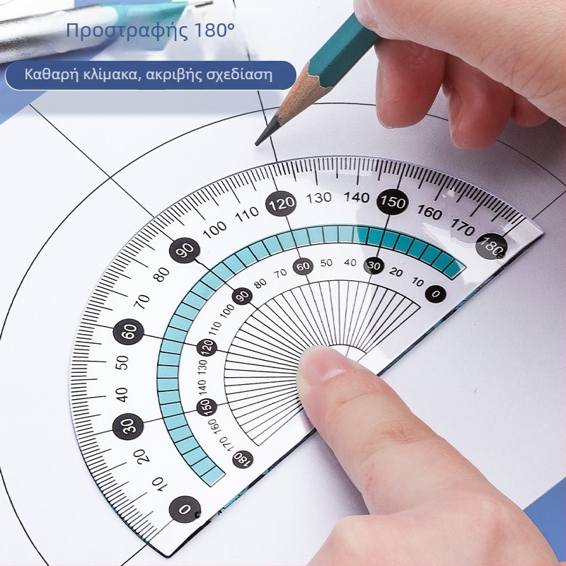 Σετ χάρακων για σχέδιο με διαβήτης σχεδίου και τρίγωνο χάρακα – πλαστικό, μοντέλο MS-179F, καθαρό βάρος 140