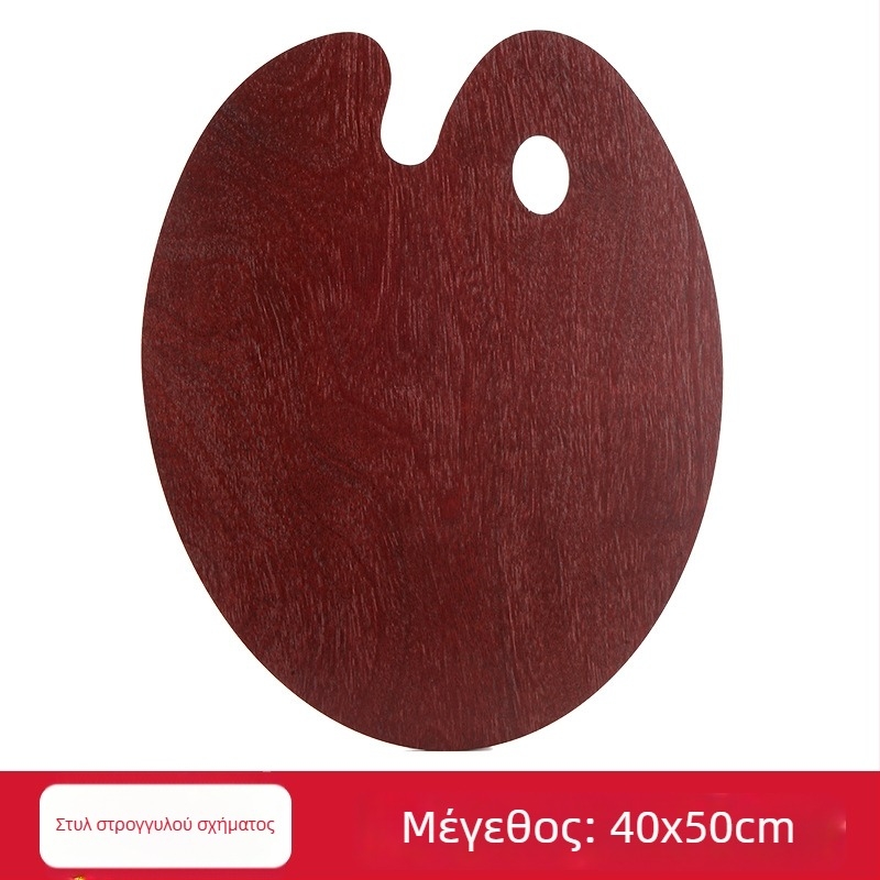 Ξύλινη παλέτα λαδογραφίας, χειροποίητη σε οβάλ σχήμα με γλασαρισμένη επιφάνεια για φοιτητές τέχνης, κατάλληλη για γκουάς