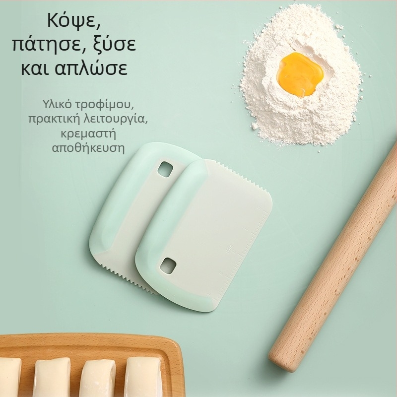 Πολυχρηστικό κοπτικό ζύμης και σπάτουλα κουζίνας με κλίμακα μέτρησης, PP υλικό, μοντέρνος μινιμαλιστικός σχεδιασμός