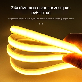 COB LED ταινία, 240 LEDs (2835 chips), είσοδος 220V, 10W, γωνία δέσμης 180°, αδιάβροχη