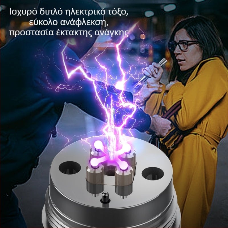 Φακός εξωτερικού χώρου για κατασκήνωση και αυτοάμυνα, με τηλεσκοπικό ζουμ, λέιζερ φωτισμός, αλουμινένιο κράμα σώματος, 5W, επαναφορτιζόμενη μπαταρία (χωρητικότητα 500)