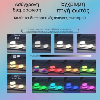 Νυχτερινό φως με ενσωματωμένη μπαταρία και LED, γεωμετρικός 3D σχεδιασμός από ABS, διαστάσεις 38×68×40 mm