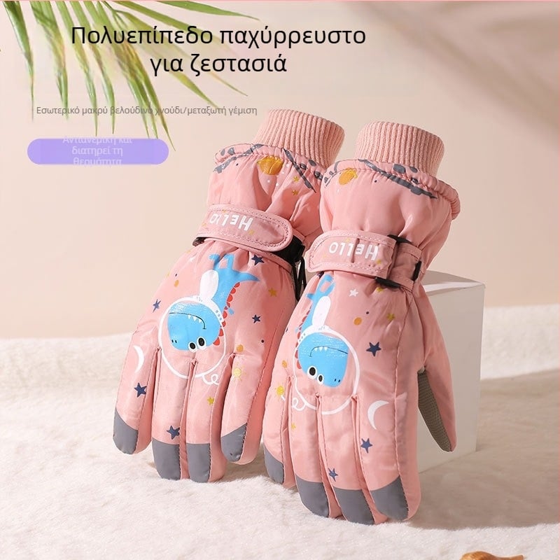 T-BAGWELL παιδικά γάντια σκι, ζεστά, ύφασμα Chunya Spinning, ηλικίες 7–14