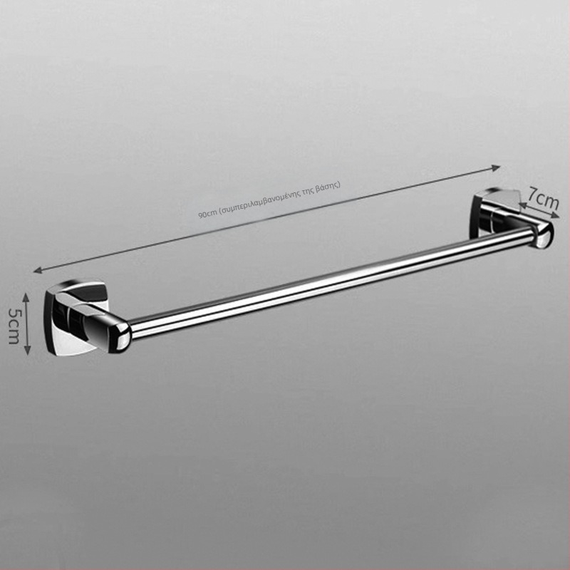 Ράγα πετσετών μπάνιου από κράμα χαλκού, 1 επίπεδο, γυαλισμένη επιφάνεια, αντοχή 5 kg