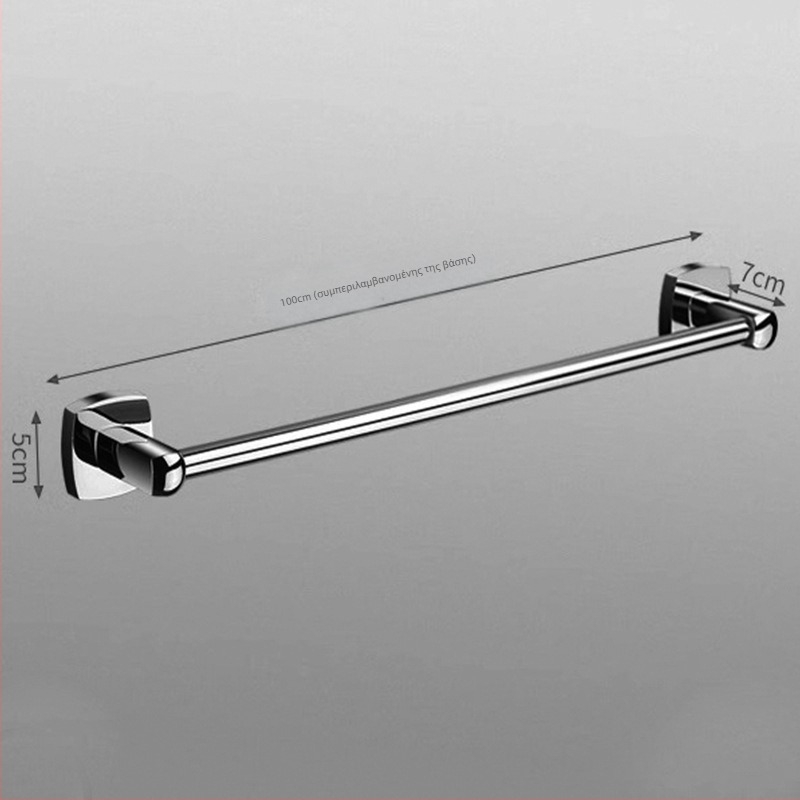 Ράγα πετσετών μπάνιου από κράμα χαλκού, 1 επίπεδο, γυαλισμένη επιφάνεια, αντοχή 5 kg