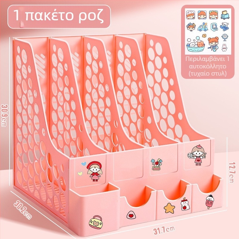 Τετραστήλη επιτραπέζια θήκη αρχείων, πλαστική κατασκευή, μοντέλο 10036, μάρκα Excellent, καθαρό βάρος 65 g