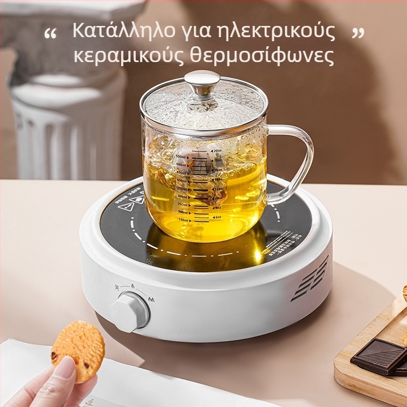 Κούπα γάλακτος με λαβή — θερμοανθεκτικό γυαλί μπόροσιλικό, χειροποίητο, απλός σχεδιασμός