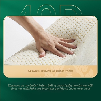 Royal Knight μαξιλάρι λατέξ – φυσικός λατέξ, ορθογώνιο σχήμα, περιεκτικότητα λατέξ 90%+, κάλυμμα από πλεκτό ύφασμα