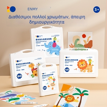 Enmi μαρκαδόρος ακρυλικός διπλής κεφαλής για παιδιά, αδιάβροχος, κατάλληλος για DIY ακουαρέλα, βασική συσκευασία