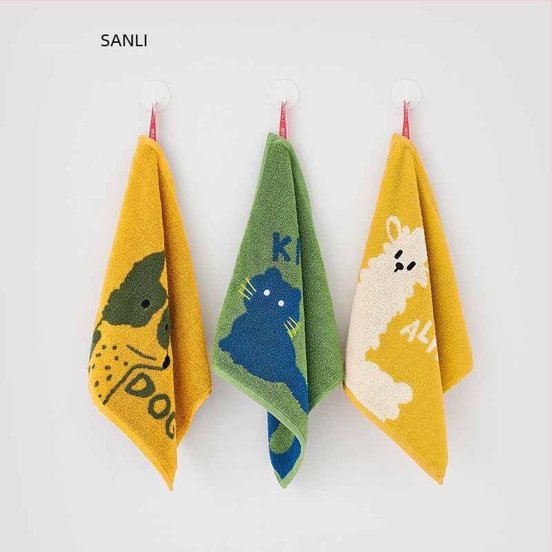 Sanli παιδική τετράγωνη πετσέτα προσώπου με σχέδιο κινούμένων σχεδίων, βαμβάκι, 32s νήματα, Jacquard ύφανση, απορρόφηση νερού 5–10 δευτερόλεπτα