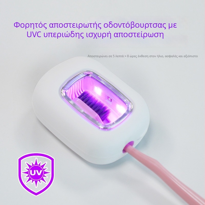Κουτί απολύμανσης οδοντόβουρτσας με UV-C, αυτόματη λειτουργία, ενσωματωμένη μπαταρία, 5 λεπτών απολύμανσης, μοντέλο STB-047A