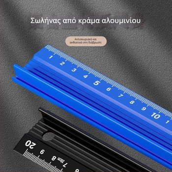 Cassiolo χάρακας από κράμα αλουμινίου για σχέδιο – παχύτερο σώμα, προστατευτική άκρη, οδηγός σχεδίασης